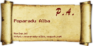 Poparadu Alba névjegykártya